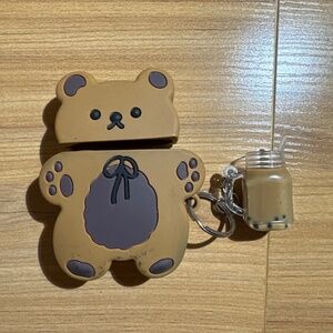 Aesthetic Cute Korean Brown Bear Airpod Case